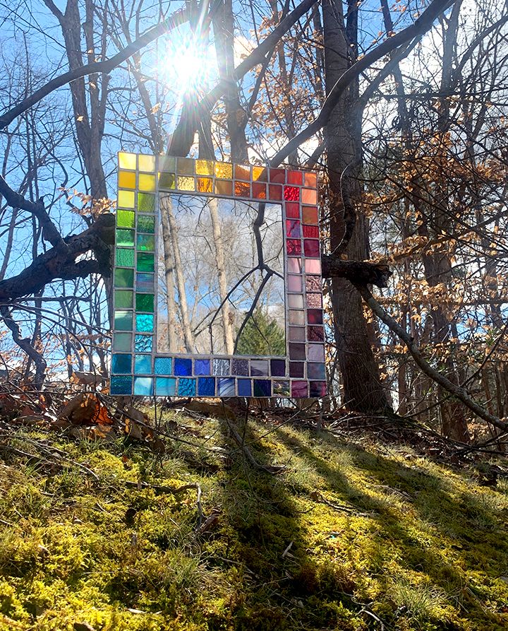 Rainbow Grid Mirror